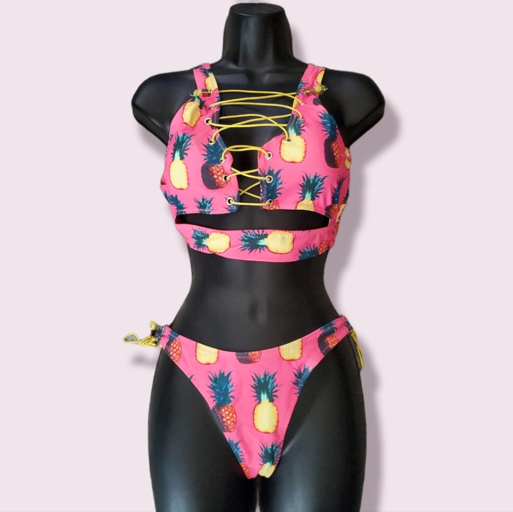 Pink Pineapple Island Girl Swim Suit